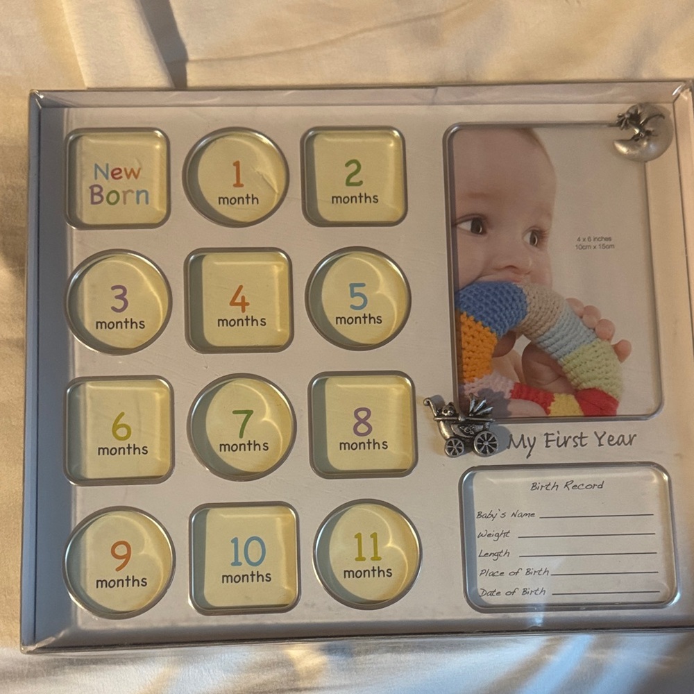 Baby's First Year Photo Frame with Milestone Markers